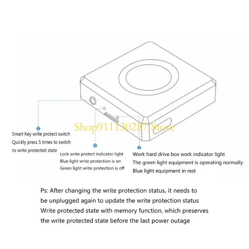 Caja unidad estado sólido J1HC, adaptador carcasa SSD NVME para M-Key 2230 1000MB/s - imagen 5