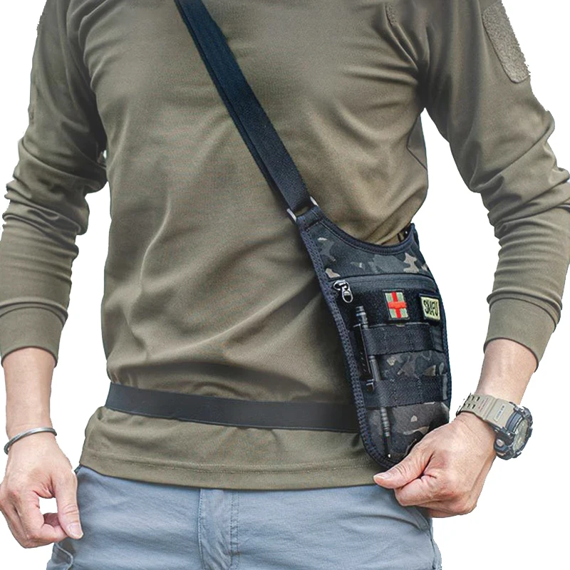 Bolso de hombro táctico, bolso de agente para las axilas, riñonera oculta para hombre, paquete antirrobo para llaves de teléfono de viaje al aire libre Molle, bolsillo para herramientas EDC - imagen 2