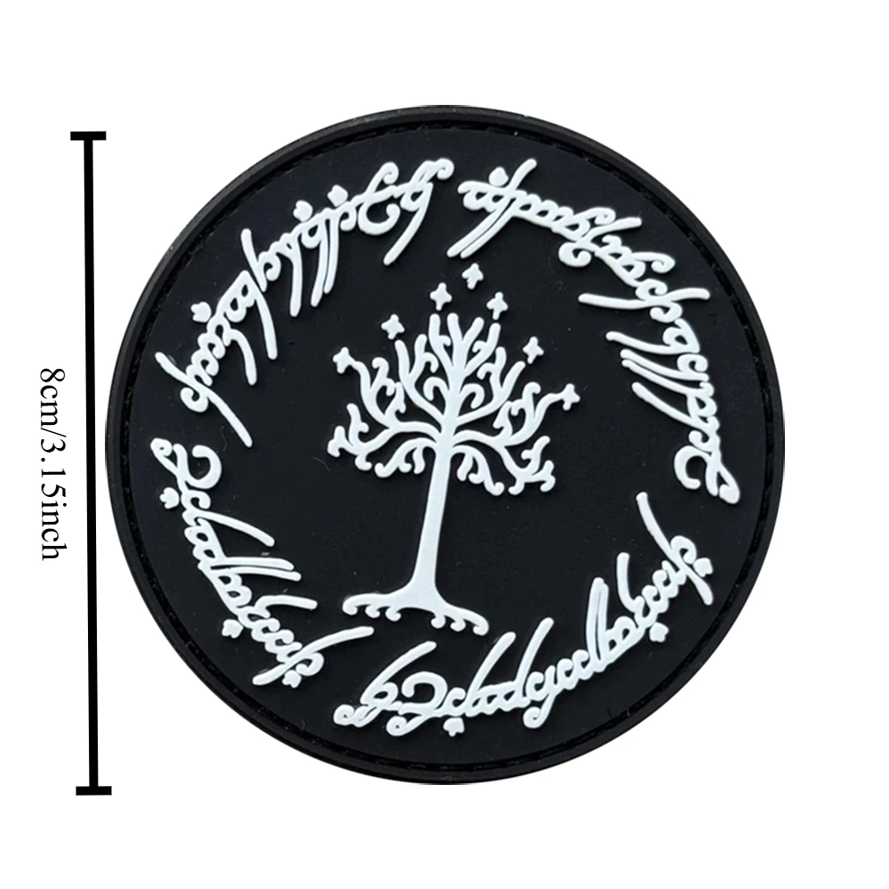 Parches tácticos de moral "El árbol de Gondor", parche divertido de PVC con gancho y bucle, insignia militar, brazalete, pegatinas para mochila - imagen 2