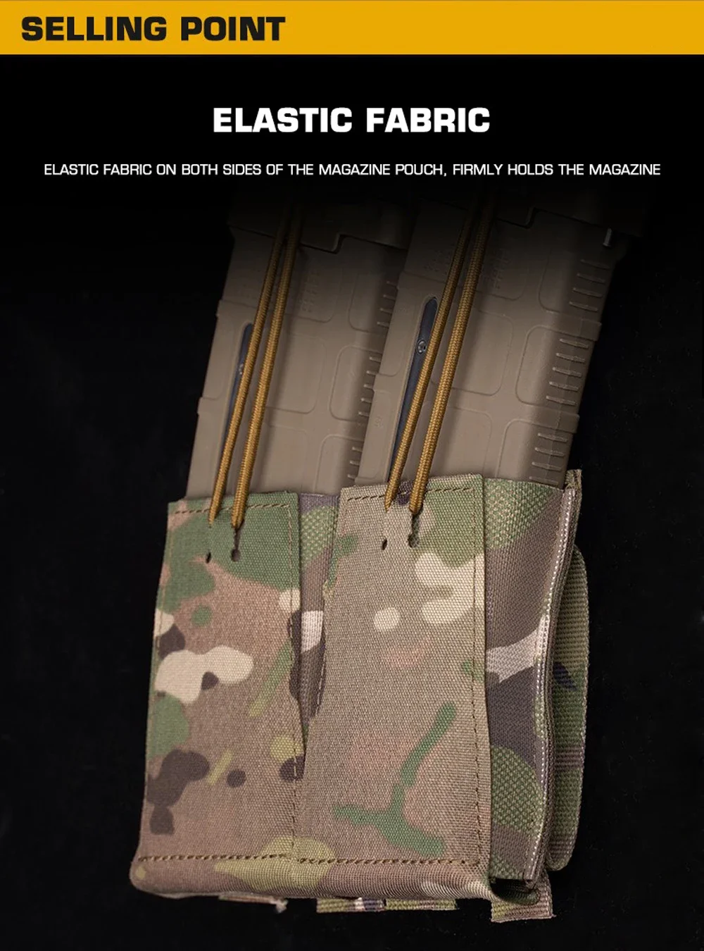 Bolsa táctica Molle para revistas doble 5,56 AR15 M4 Camo caza Rifle pistola Mag bolsa Assaulter equipo de tiro Airsoft - imagen 5
