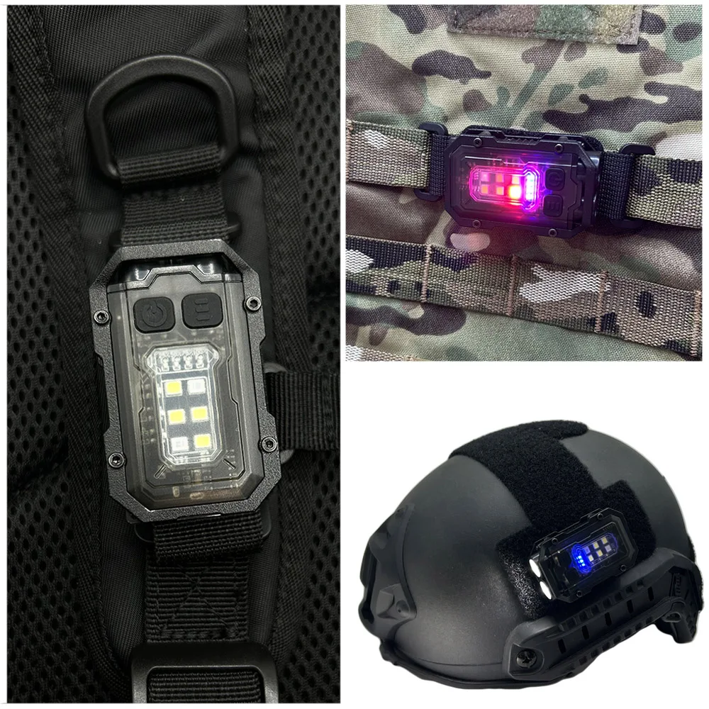 Linterna táctica portátil EDC, herramienta Mini luz LED para exteriores, luz de señal de seguridad de supervivencia para mochila, correa, chaleco Molle, casco