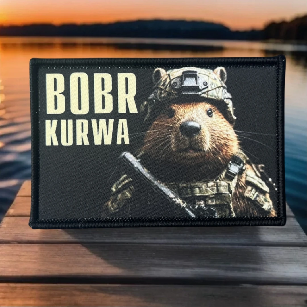 Parche táctico de castor BOBR KURWA, insignia de moral, mochila del ejército militar, pegatina, parches de gancho y bucle impresos para ropa - imagen 2