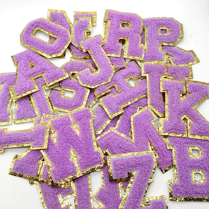Parches de letras de gran tamaño A-Z para ropa, transferencias de hierro de Color púrpura en ropa, parche de costura, apliques adhesivos (8CM) - imagen 5