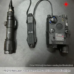 Element Tactical PEQ-15 linterna táctica láser rojo/verde, luz trasera
