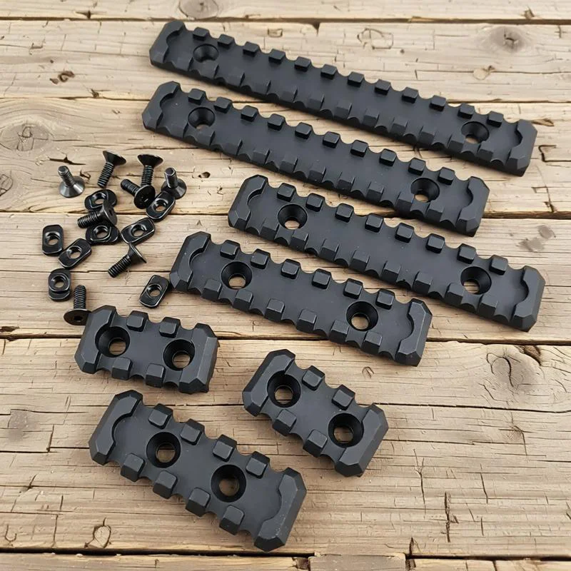 MLOK Protector de manos de siete secciones con 3/5/7/9/11/13 ranuras - Protector de riel guía de nailon con ranura para tarjeta trasera de ratón para pistolas de juguete M16/HK416