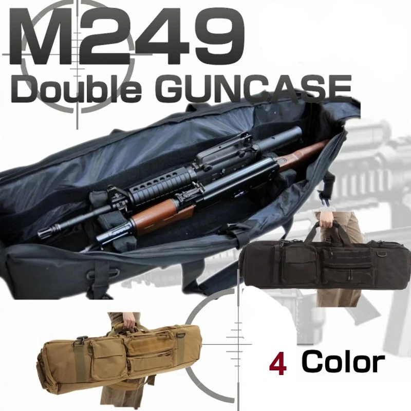 Bolsa táctica para pistola M249, gran capacidad, funda para pistola de tiro y caza, almohadilla protectora de espuma, Airsoft, Rifles dobles, bolsa de hombro para llevar, equipo - imagen 5
