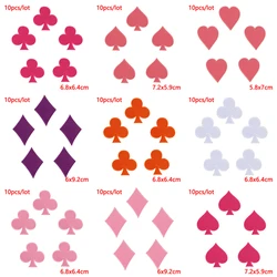 Parches bordados termoadhesivos corazón y diamante para traje póker