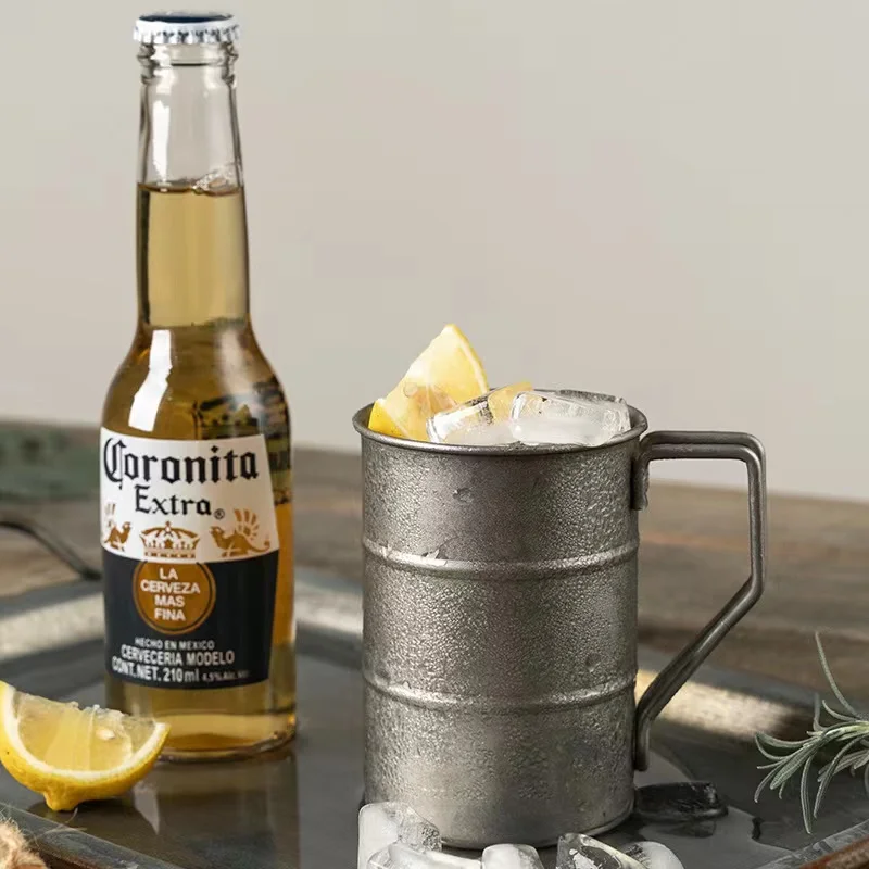 Taza Marco de acero inoxidable 304 para exteriores, taza de agua, estilo industrial, vintage, café creativo, camping, picnic, taza de cerveza - imagen 2