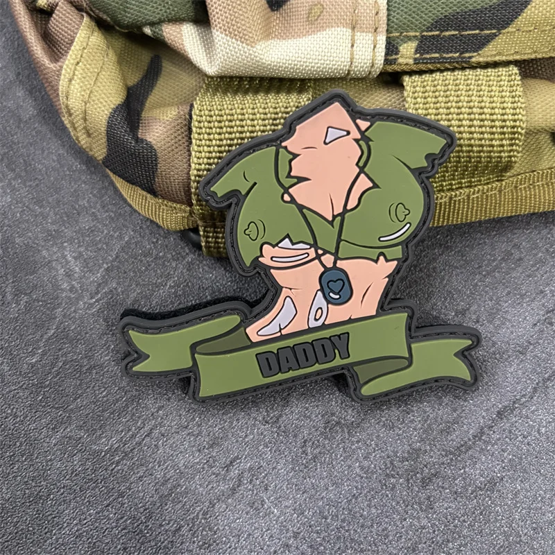 Parche táctico de PVC 3D para chica en ropa, insignia de moral, parche militar con gancho, pegatinas para mochila, brazalete