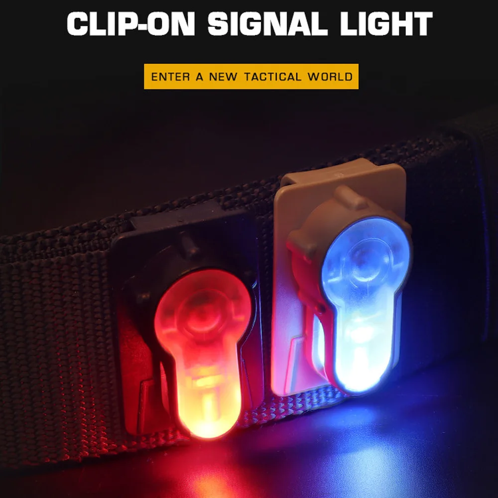 Luz de señal táctica MOLLE, bolsa de caza, chaleco, casco de seguridad con Clip, lámpara de supervivencia impermeable, señal de rescate, luz estroboscópica para bicicleta - imagen 4