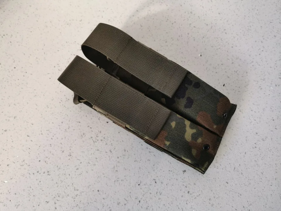 Bolsa de fijación de chaleco táctico, camuflaje de bosque alemán de doble bolsillo - imagen 2