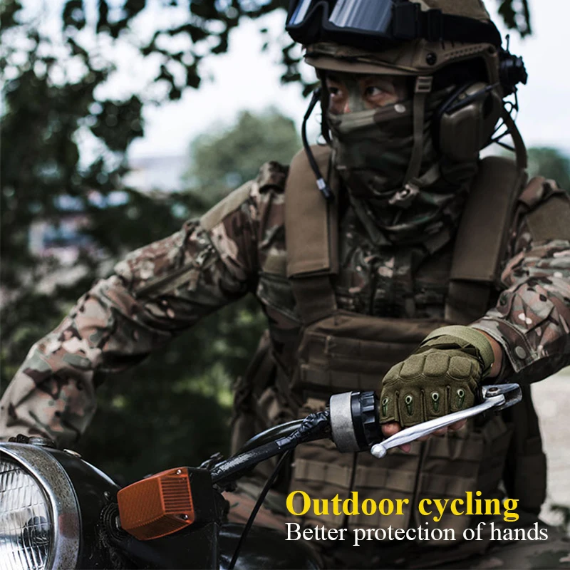 Guantes tácticos militares del Ejército para hombre, guantes de caza de combate sin dedos, Airsoft, escalada, Camping, senderismo, guantes de trabajo para motocicleta - imagen 4