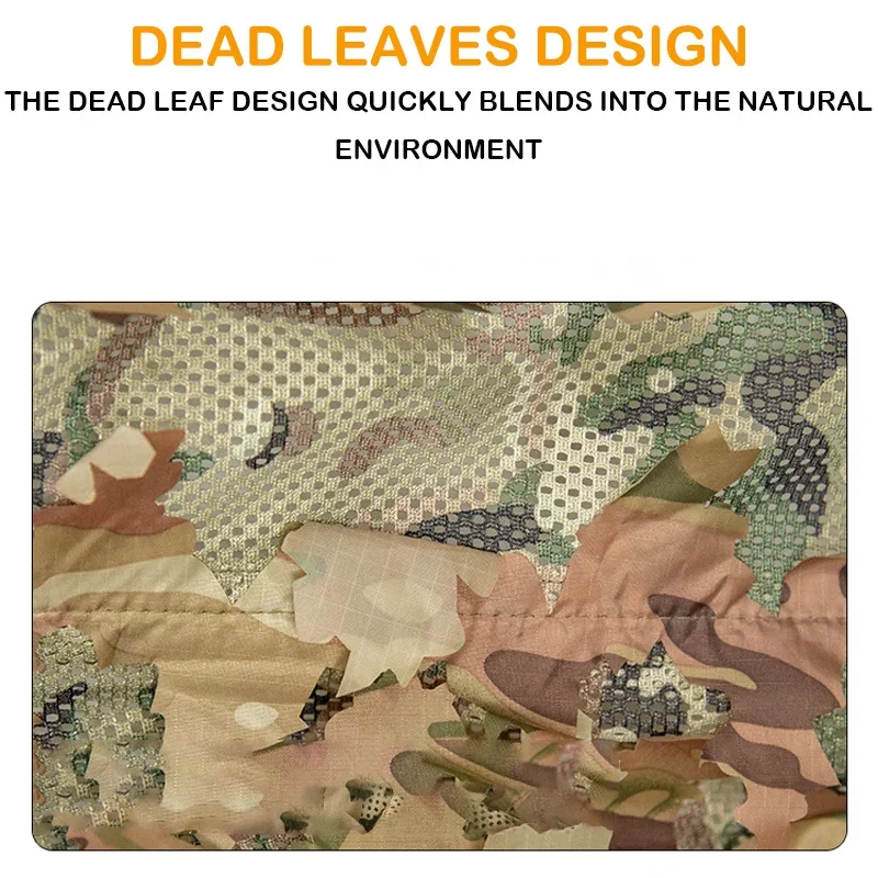 Capa táctica de camuflaje de hoja, ropa de caza de malla, Camuflaje para adultos, traje de tiro Airsoft CS, equipo de caza al aire libre - imagen 4