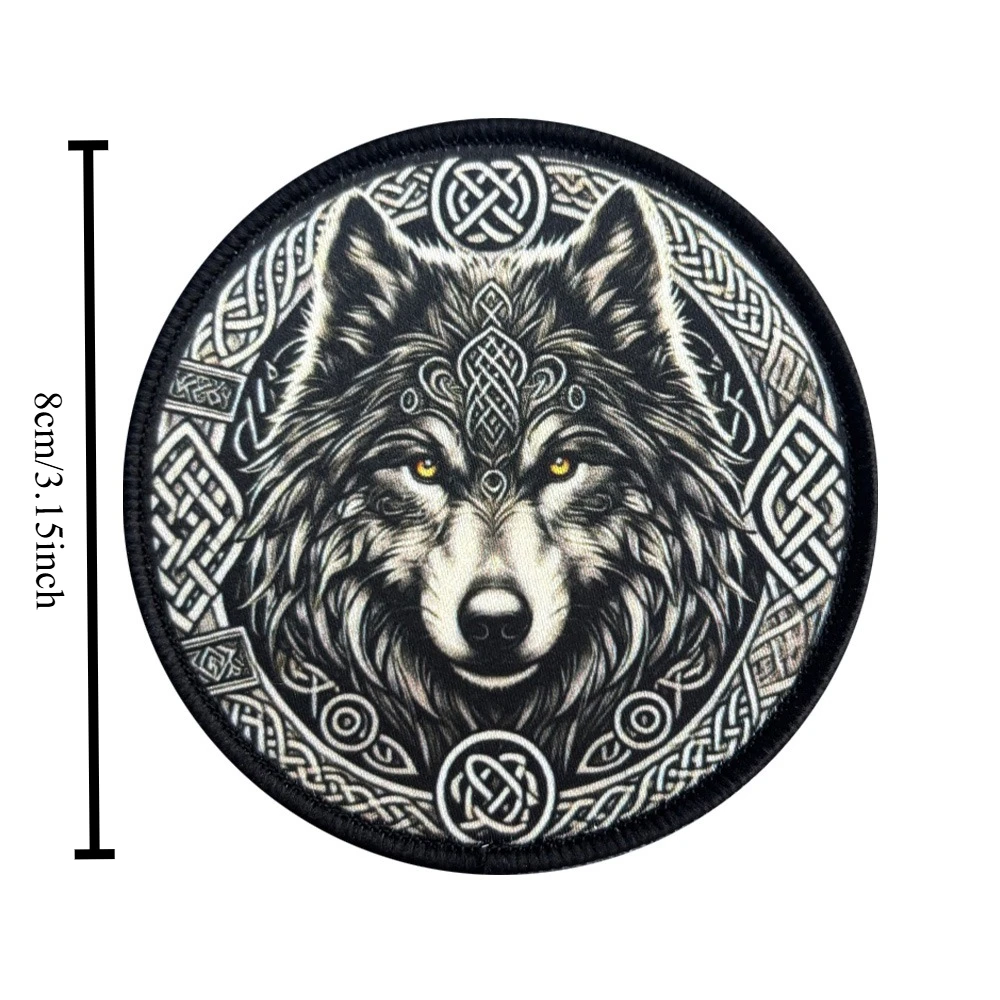 Parche táctico de moral del rey lobo feroz, apliques, parches militares con gancho para accesorios de ropa, chaleco, pegatinas para mochila - imagen 2