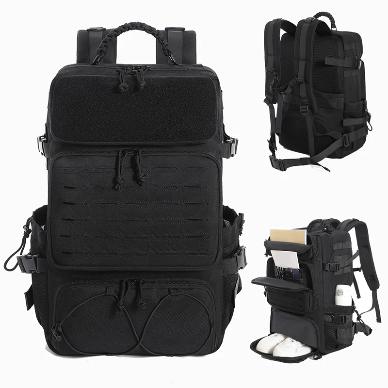 Bolsa de lona para hombre con sistema modular de gran capacidad, diseño con múltiples compartimentos y espacio para guardar zapatos - imagen 2