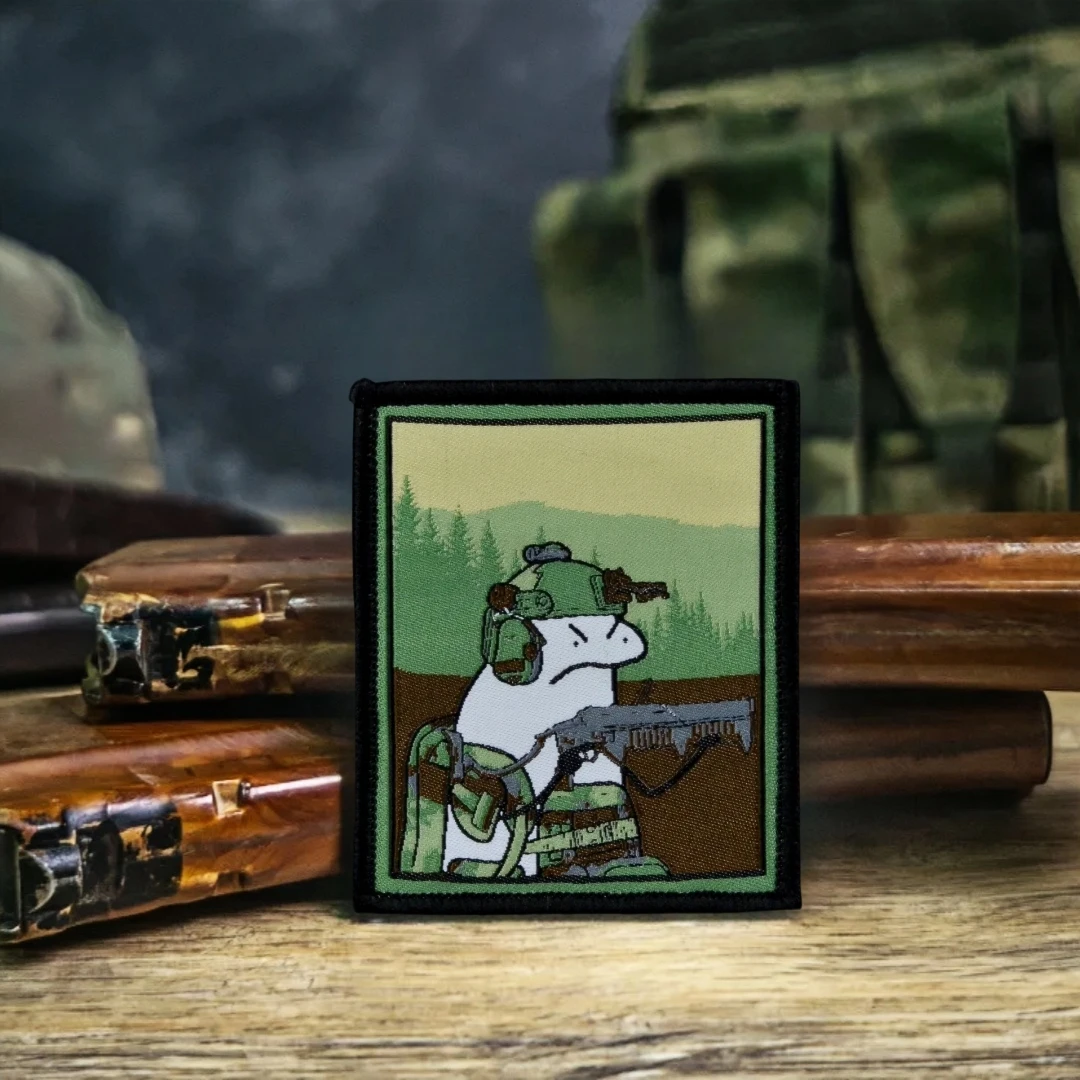 Parche táctico del ejército con emblema de Flork, insignia de moral de soldado, parches impresos con gancho y bucle para ropa, pegatina para mochila militar - imagen 4