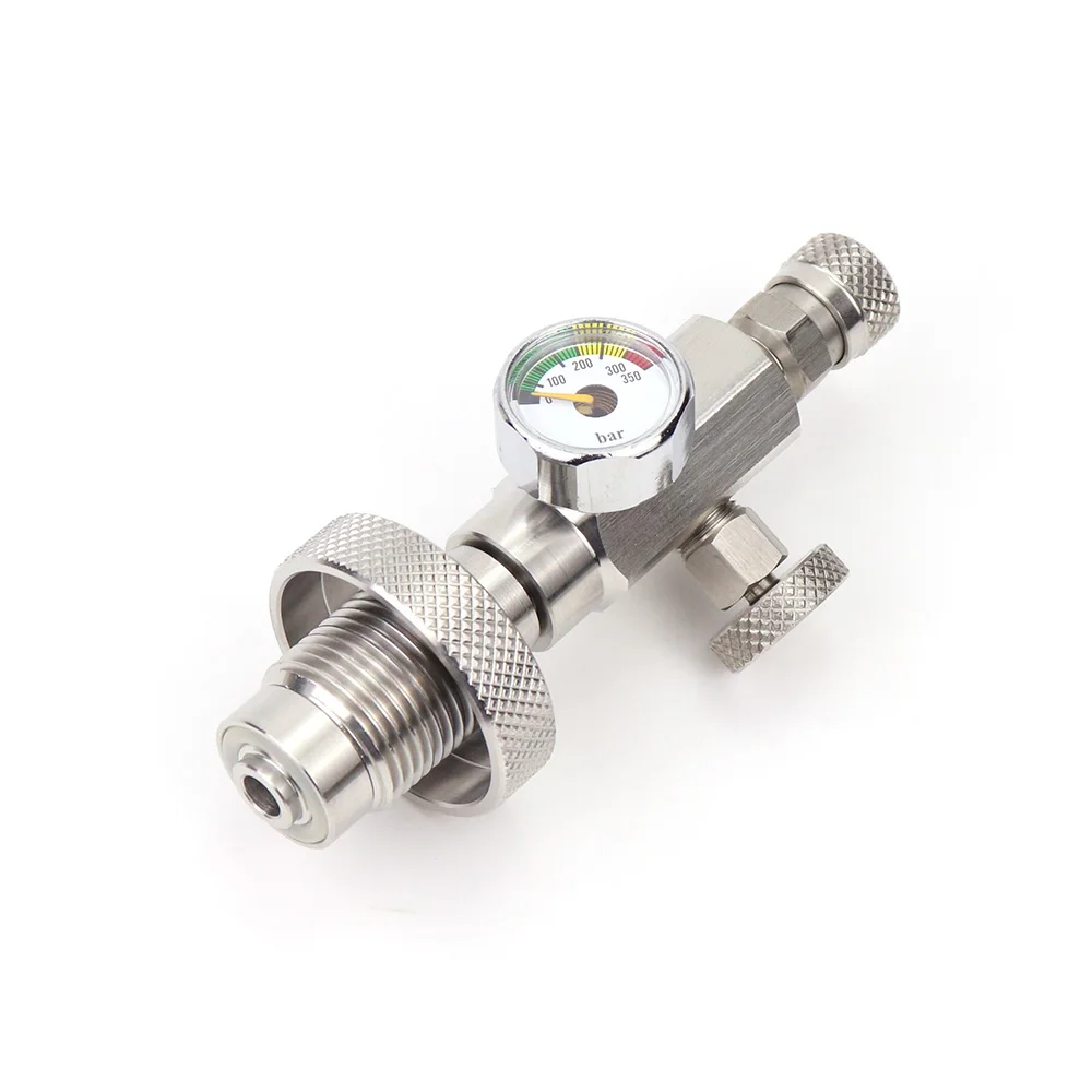 Adaptador HPA botella DIN a botella pequeña acero inox desconexión - imagen 4