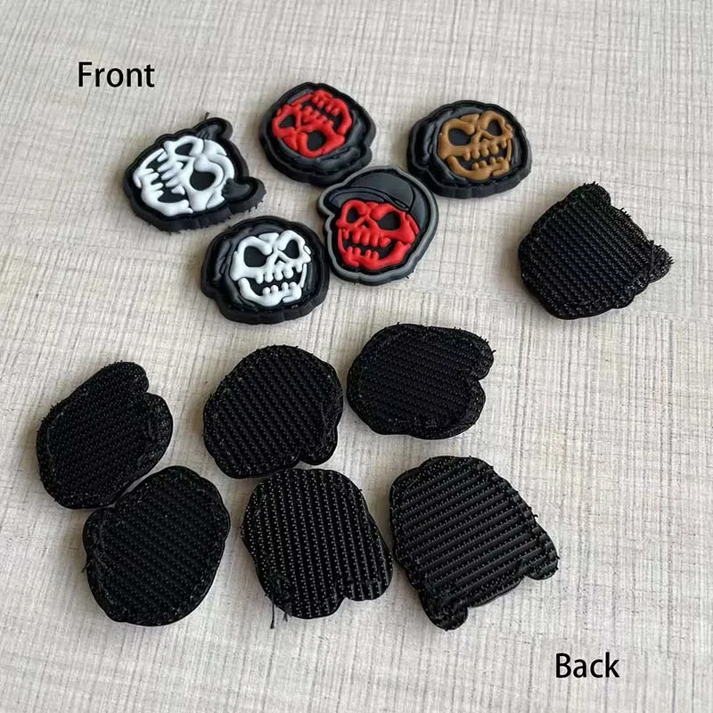 Mini parches tácticos para mochila de goma de PVC 3CM /3D con gancho, divertido cráneo de calabaza, pegatinas de insignia fósil de dinosaurio, parche masculino - imagen 4