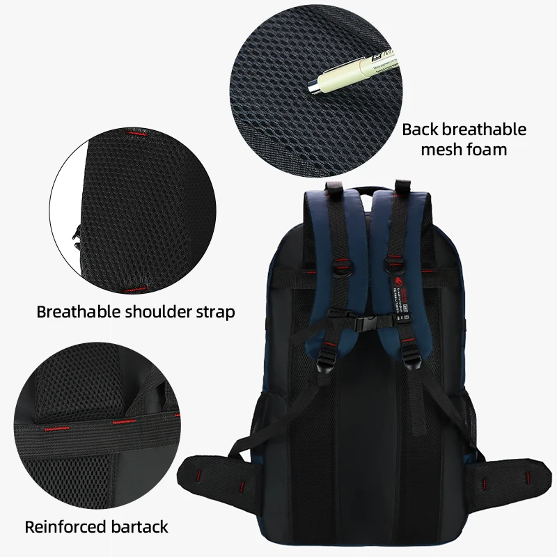 Mochila de Montañismo para escalada al aire libre de 85L para hombre, bolsa de viaje para deportes, Camping, senderismo, paquete de zapatos, mochila de equipaje grande - imagen 5