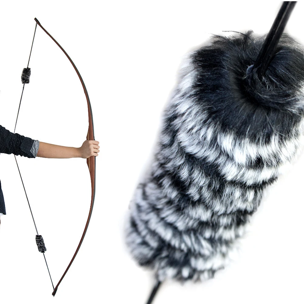 Estabilizador de cuerda de arco de pelo de conejo de 2 piezas, Protector de extremidades de arco recurvo de alto rendimiento, accesorios de cuerda de arco 20x1cm - imagen 3