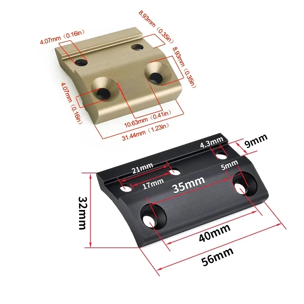 Luz de explorador montaje lateral DD CNC Keymod M-LOK Rail SF M300 M600 linterna táctica soportes de Base accesorios de caza - imagen 3