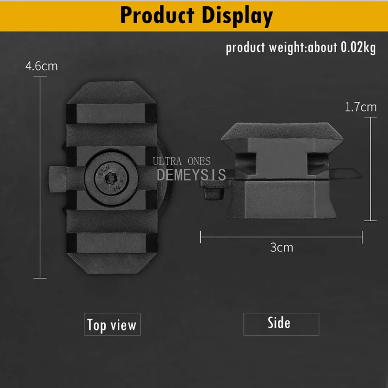 Rieles de guía lateral para casco táctico, adaptador de montaje rápido ajustable de 360 grados para caza al aire libre, accesorio para cascos de guerra - imagen 3