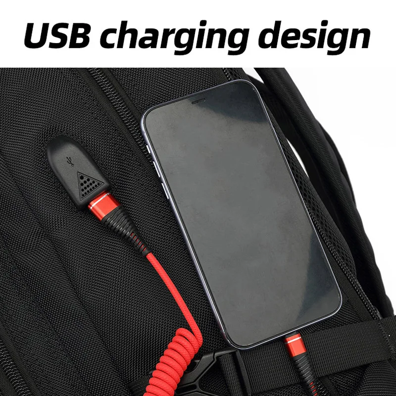 Mochila USB de 60L para deportes al aire libre, Camping, senderismo, para hombres, zapatos, bolsillo, viaje, escalada, ciclismo, expansión, bolsa de almacenamiento para ordenador portátil para estudiantes - imagen 5