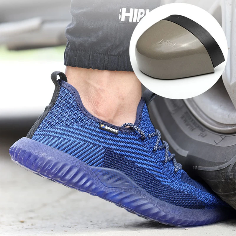 Botas de seguridad para el trabajo, zapatillas de deporte para hombre, zapatos de seguridad transpirables, botas de trabajo para hombre, zapatos indestructibles a prueba de pinchazos con punta de acero - imagen 4