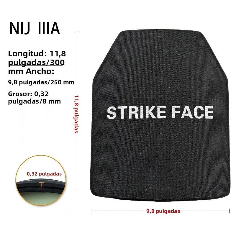 Placa a prueba de balas NIJ IIIA/NIJ III, 10x12 pulgadas, chaleco táctico ligero a prueba de balas, placa balística para seguridad Personal ​ ​ - imagen 3