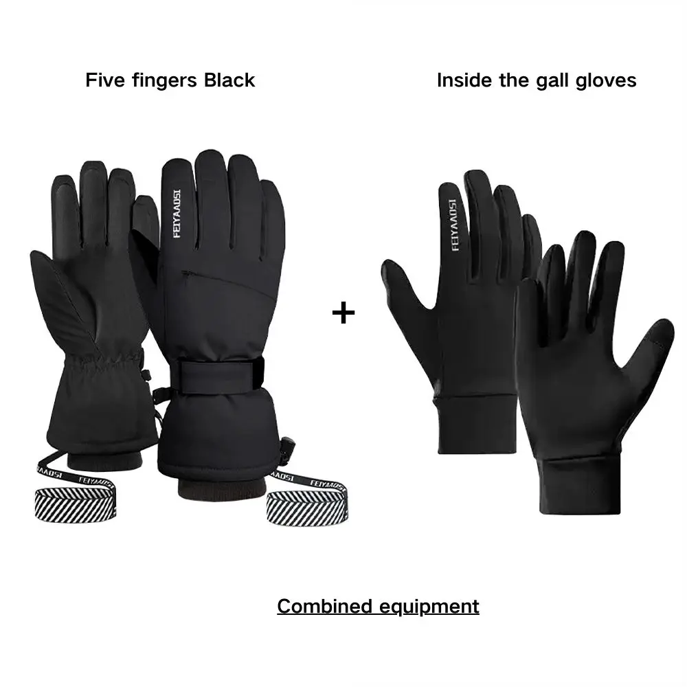 Guantes de esquí de alta calidad doble con forro doble aislamiento de escalada Instructor de nieve guantes de esquí profesionales - imagen 2