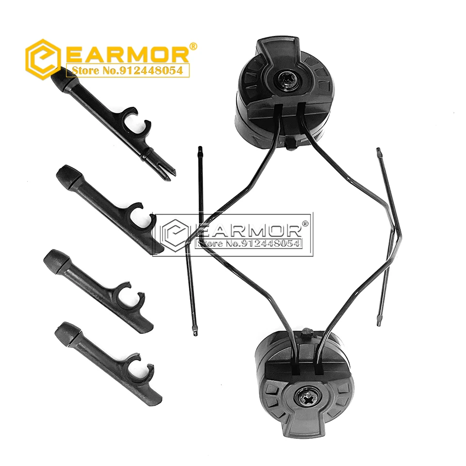 Earmor adaptador de riel de casco curvo para auriculares, rotación de 360 grados, PELT Comtac - imagen 3