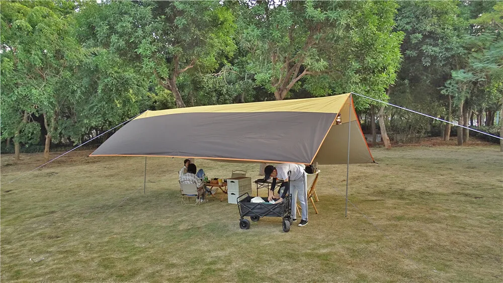 Lona Oxford impermeable para acampar, toldo grande de 4,4x6m para exteriores, sombrilla para refugio solar - imagen 4