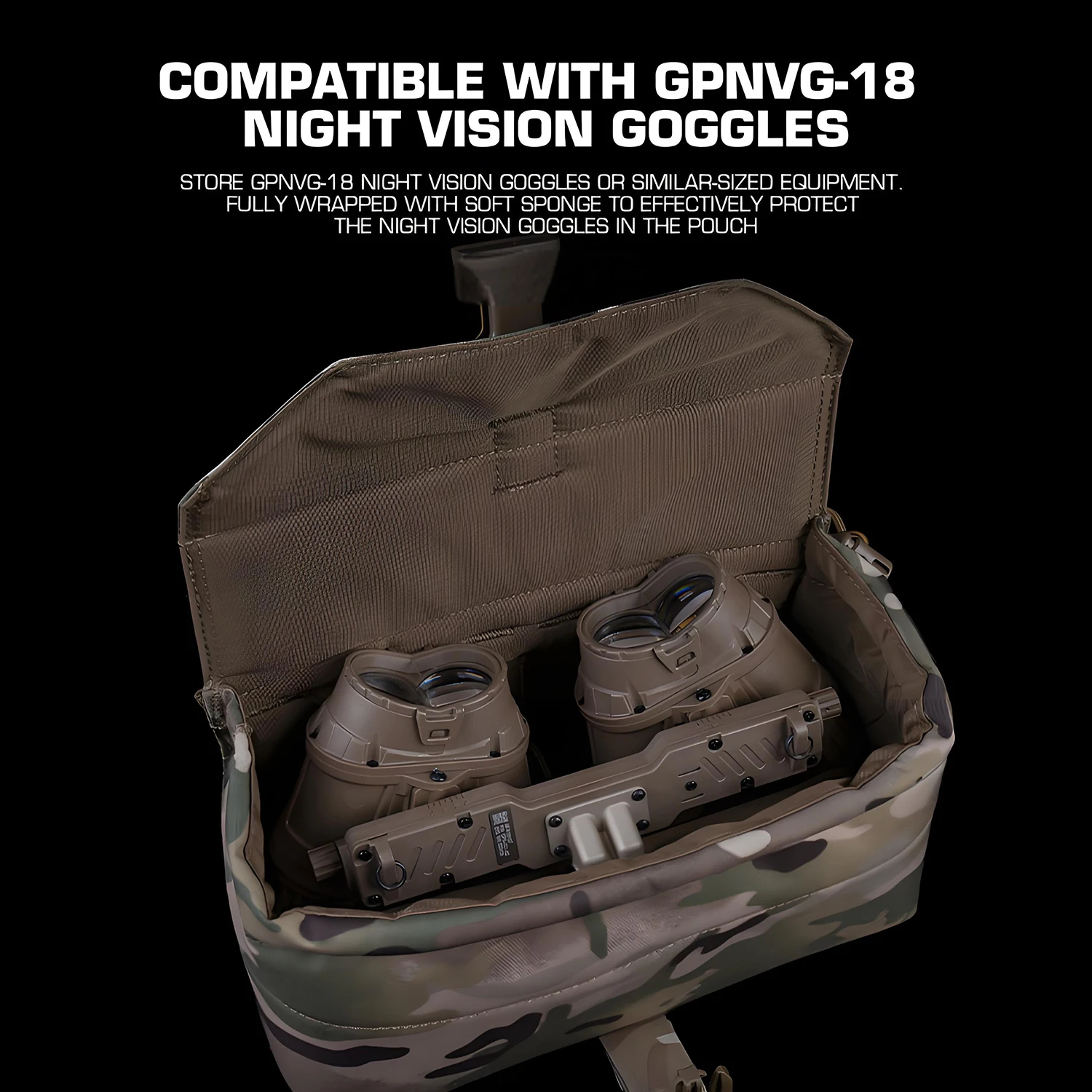 Bolsa para gafas de visión nocturna GPNVG-18, bolsa para equipo de tamaño Similar, Compatible con MOLLE, protección de esponja, hebilla de liberación rápida - imagen 3