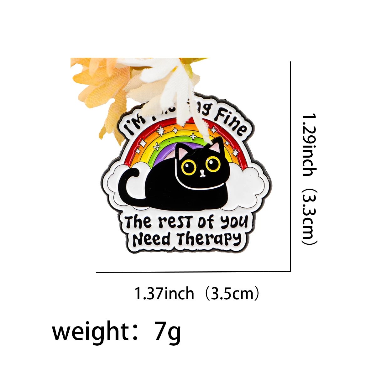 Pin esmaltado gato arcoíris táctico para ropa y mochila - imagen 4