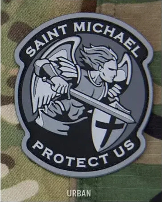 Parche de velcro de Ángel de Saint Michael, insignia de brazalete militar de PVC, emblema táctico moderno, pegatina para mochila, protege la moral de los EE. UU. - imagen 3