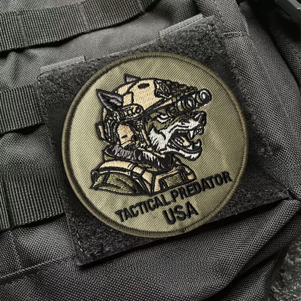 Parche táctico Predator USA lobo bordado insignia con gancho y bucle - imagen 4