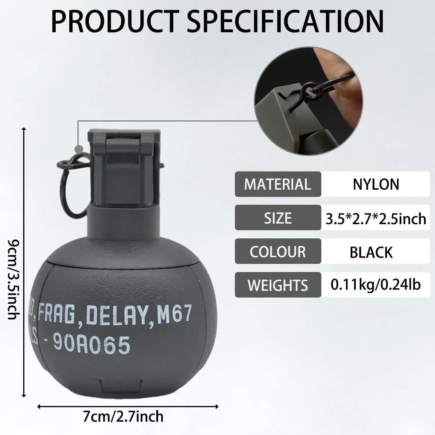 Granadas de Juguete de Airsoft y Paintball, Modelo de Granada de Nylon con Anillo de Tracción Táctica, Lanzador de Bolas de Gel de Agua, Accesorio de Juego de Rol Táctico CS - imagen 5
