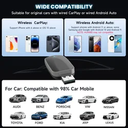 Adaptador CarPlay y Android Auto inalámbrico para coche