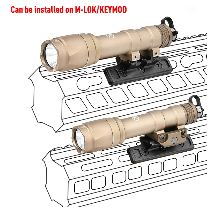 Luz exploradora táctica Surefir M300 M600 WADSN M340 M640, potente linterna compatible con M-LOK KeyMod, montaje en riel, accesorios Airsoft compensados - imagen 4