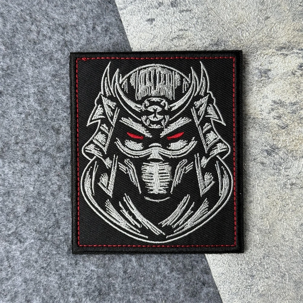 Máscara Prajna, parche de guerrero esqueleto, insignia de moral táctica, pegatina para mochila militar, parches de gancho y bucle bordados para ropa - imagen 5