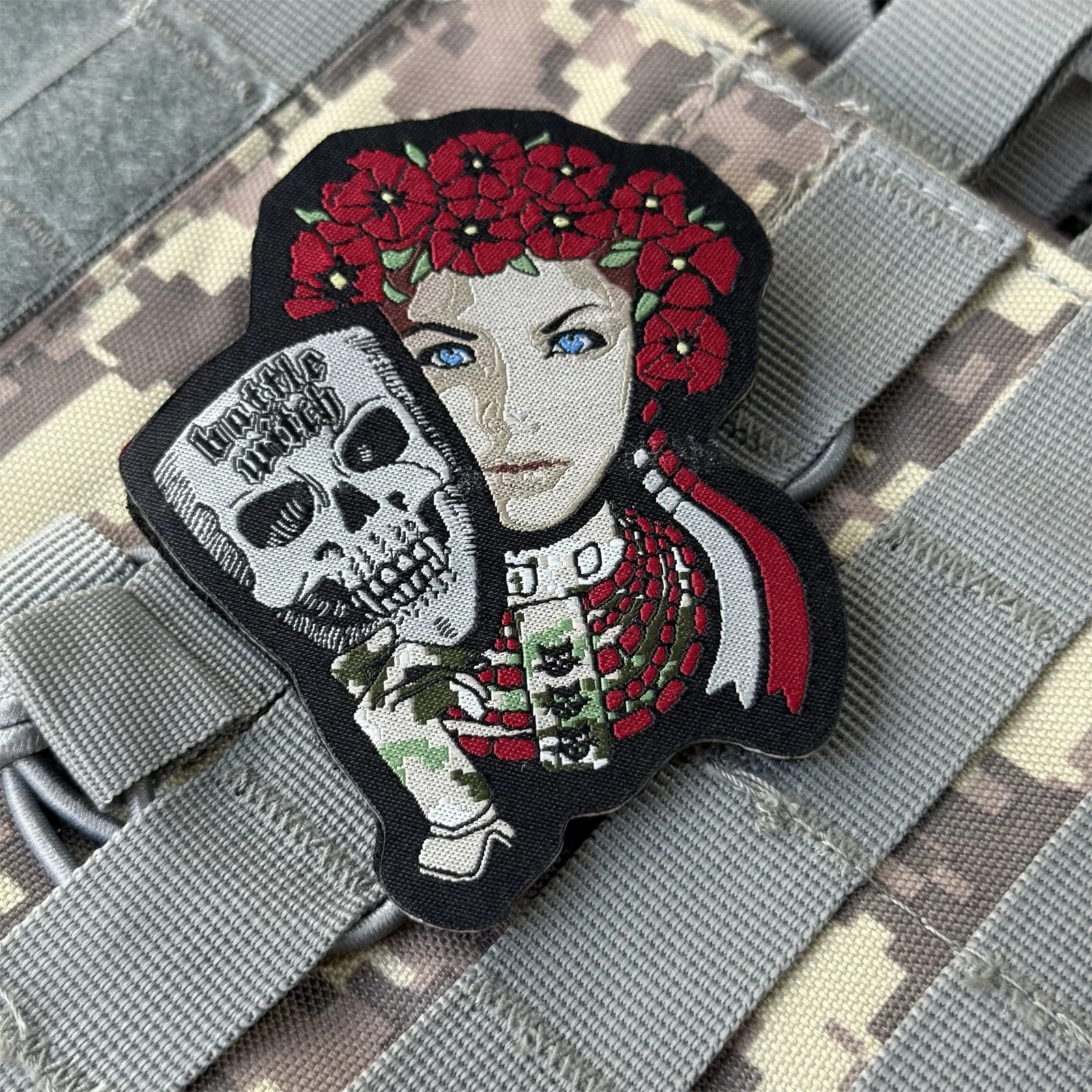 Parche táctico con insignia de moral tejida de Chevron de bruja de batalla para ropa, parches militares con gancho y bucle, apliques adhesivos para mochila - imagen 4