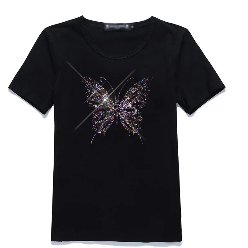 Patrón de mariposa para ropa, diamantes de imitación para el pecho, parche personalizado, transferencia de planchado - imagen 4