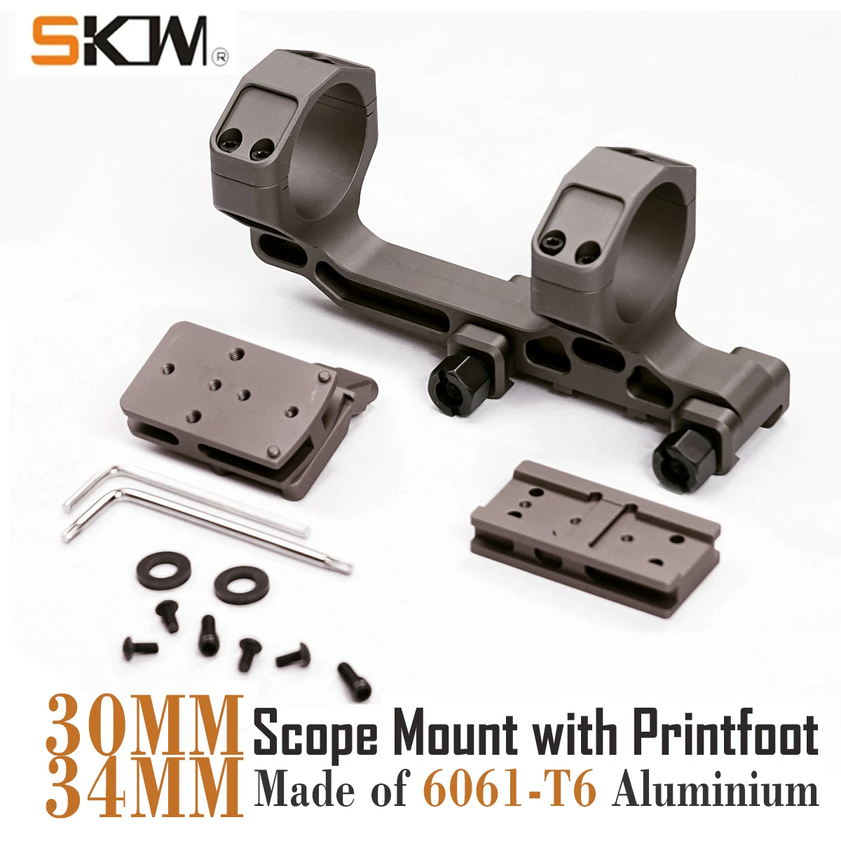 Soporte mira telescópica Picatinny 21mm AR15 M4 30-34mm negro/desierto - imagen 5