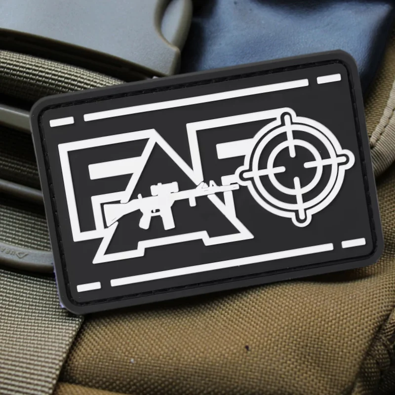 Parche de gancho y bucle FAFO con letras de PVC 3D, pegatinas tácticas, grillete, mochila, sombrero, parche de seguridad interesante, parches para correa para el pecho de perro - imagen 4