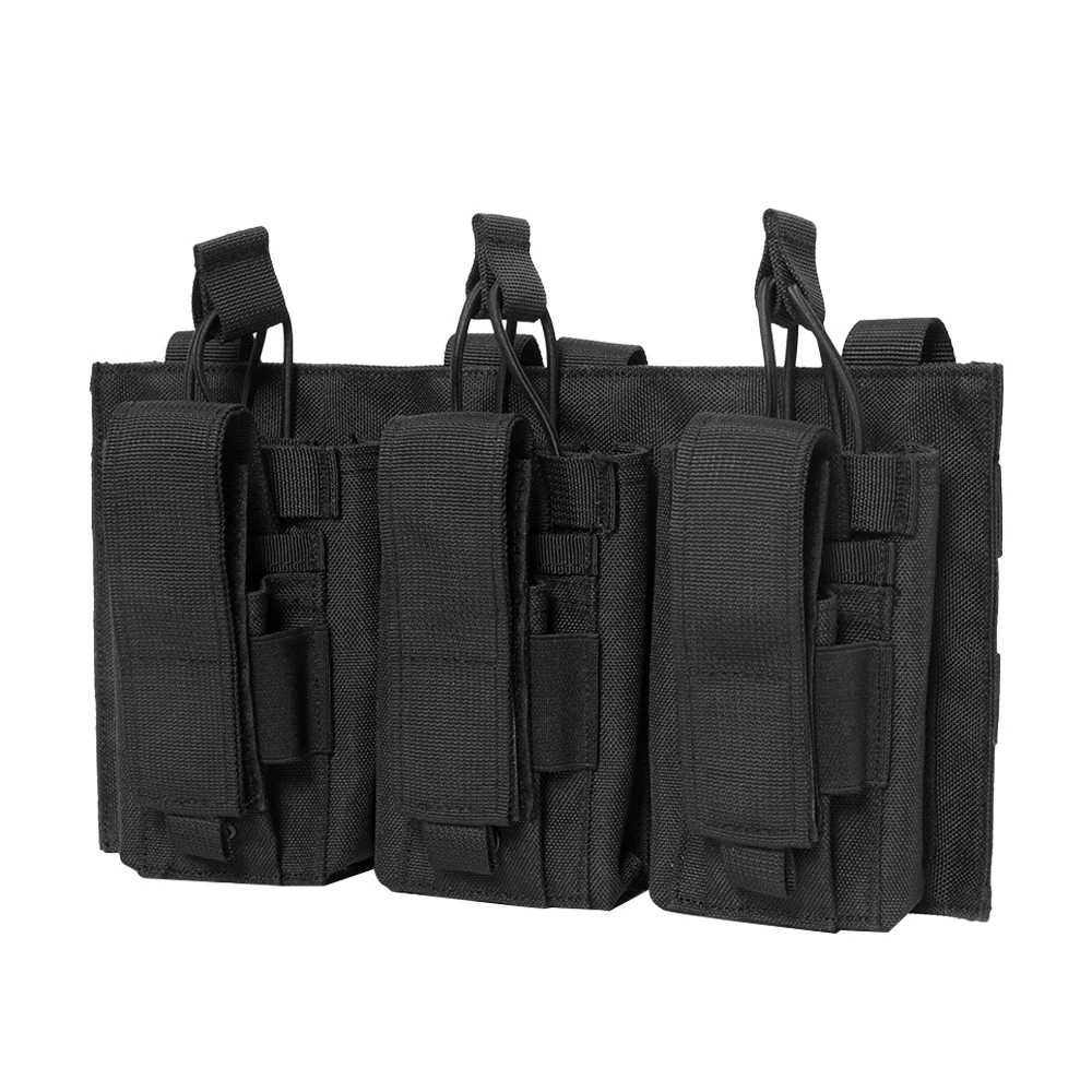 Bolsa Triple Mag Molle, soporte Triple Harger, bolsillo táctico suave, bolsas mágicas con tapa abierta, soporte para cartuchos, bolsa táctica para caza - imagen 5