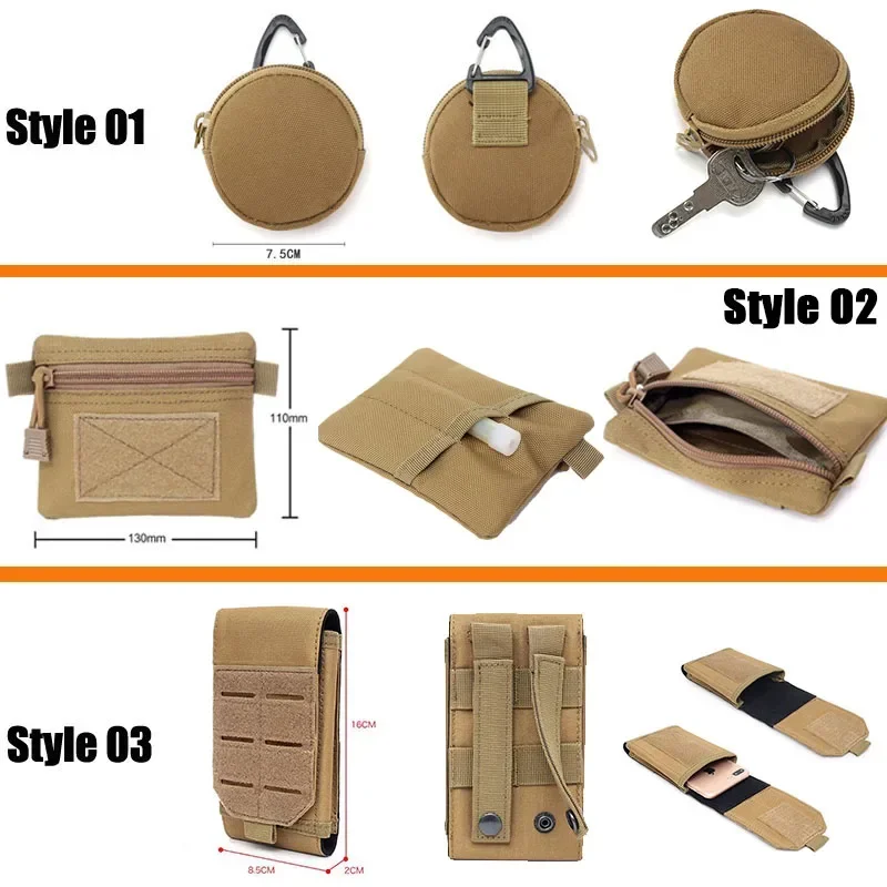 Bolsa para deportes al aire libre, bolsa de accesorios con sistema Molle, bolsa táctica para fácil transporte, resistente al desgaste y a los arañazos - imagen 3
