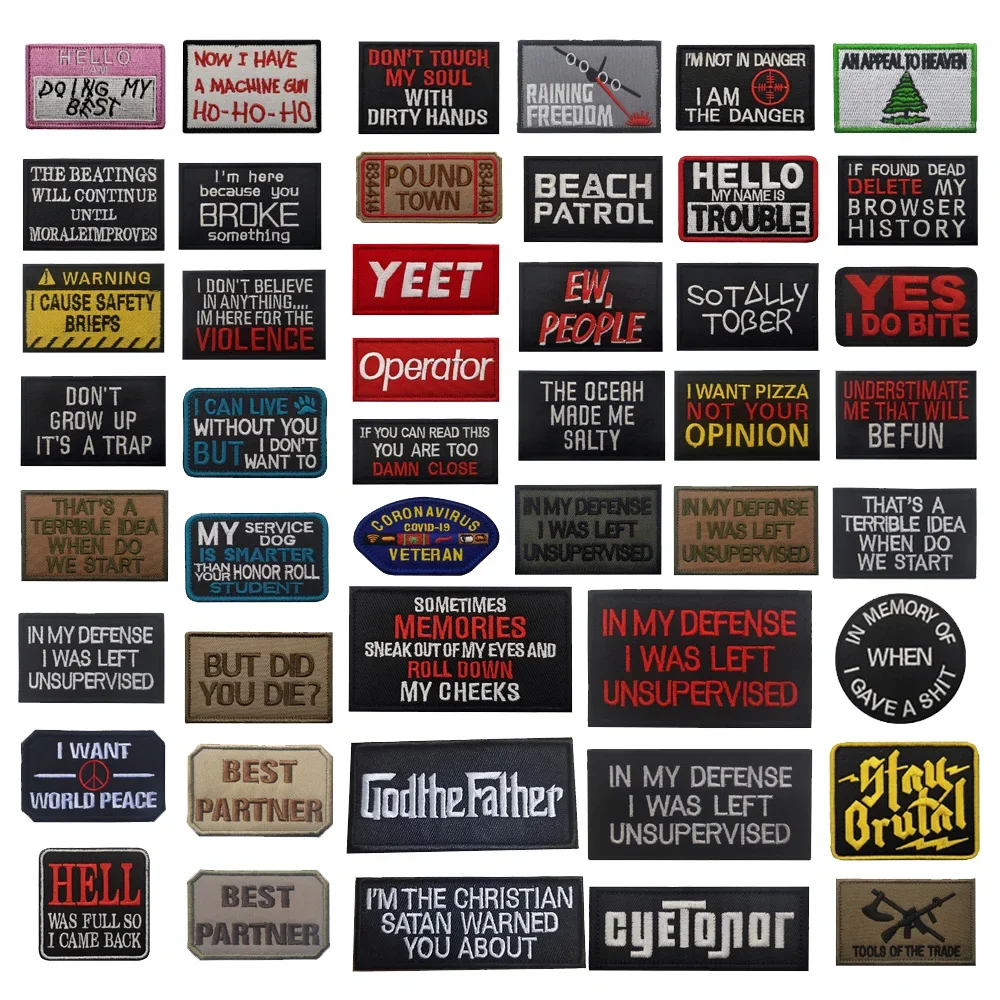 Personalidad creativa letras en inglés palabras tela bordada papel palabras inspiradoras mochila al aire libre insignia de moral parches de gancho - imagen 2