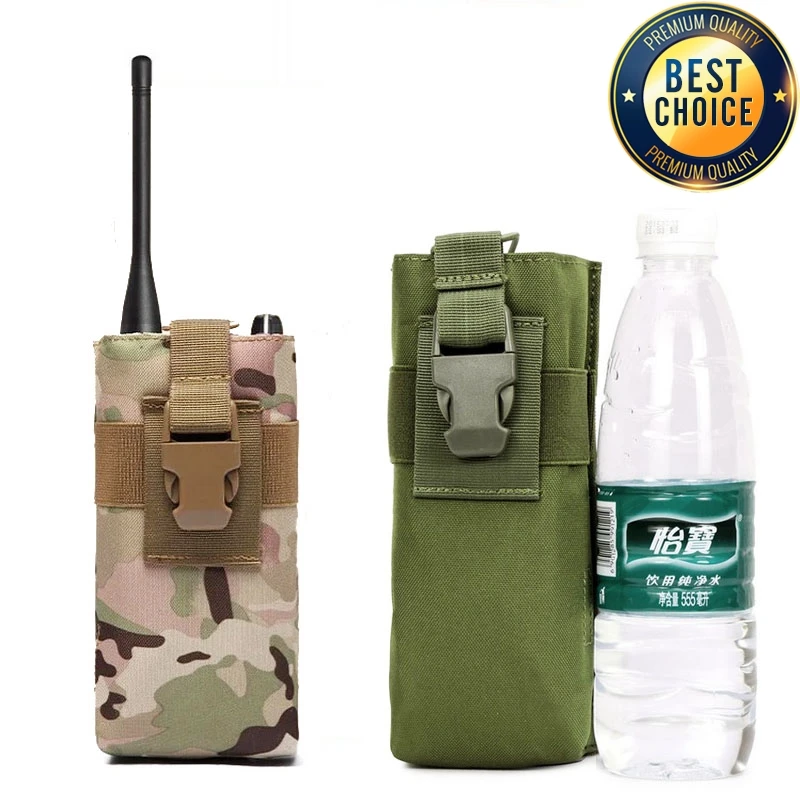 Bolsa táctica Molle para Walkie Talkie, soporte para botella de agua, bolsillo para deportes al aire libre, Camping, Radio, revista, bolsillo Mag - imagen 2
