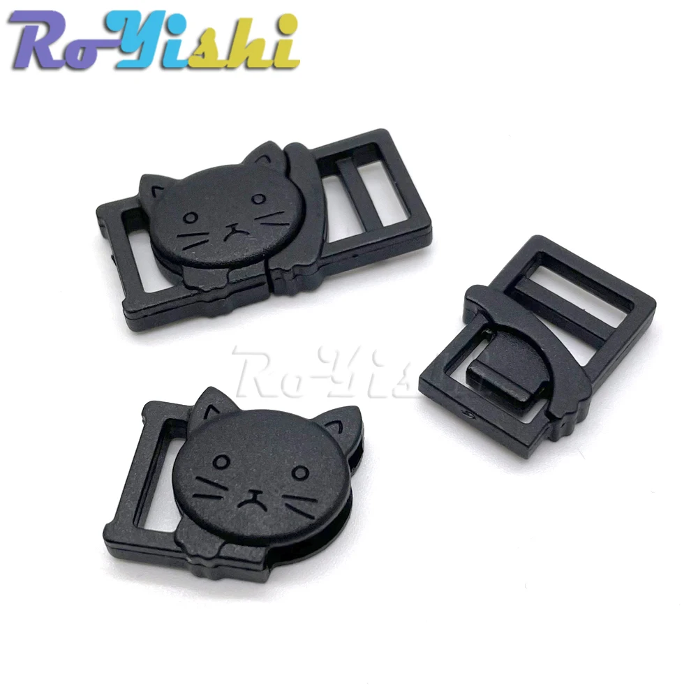 Hebillas de sujetador de Liberación Negra, accesorio redondo de plástico, pulsera de Paracord para Collar de mascotas, 10 unids/lote por paquete - imagen 4