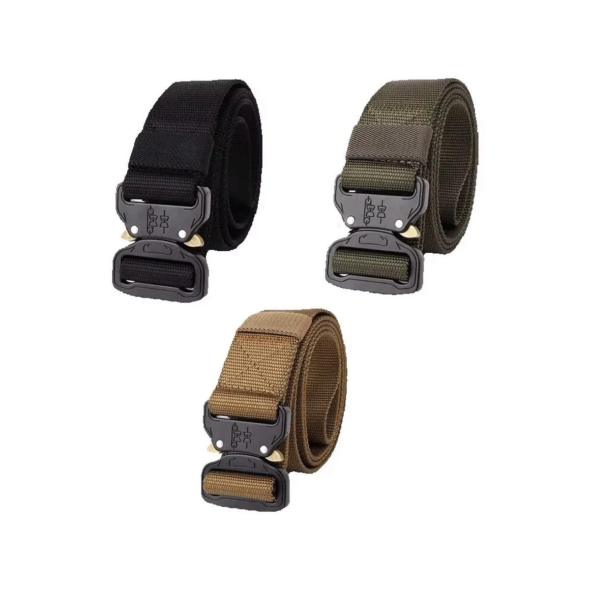 Cinturón deportivo de nailon de 3,8 CM, hebilla de Metal, cinturón de entrenamiento de caza táctico CS ajustable de liberación rápida